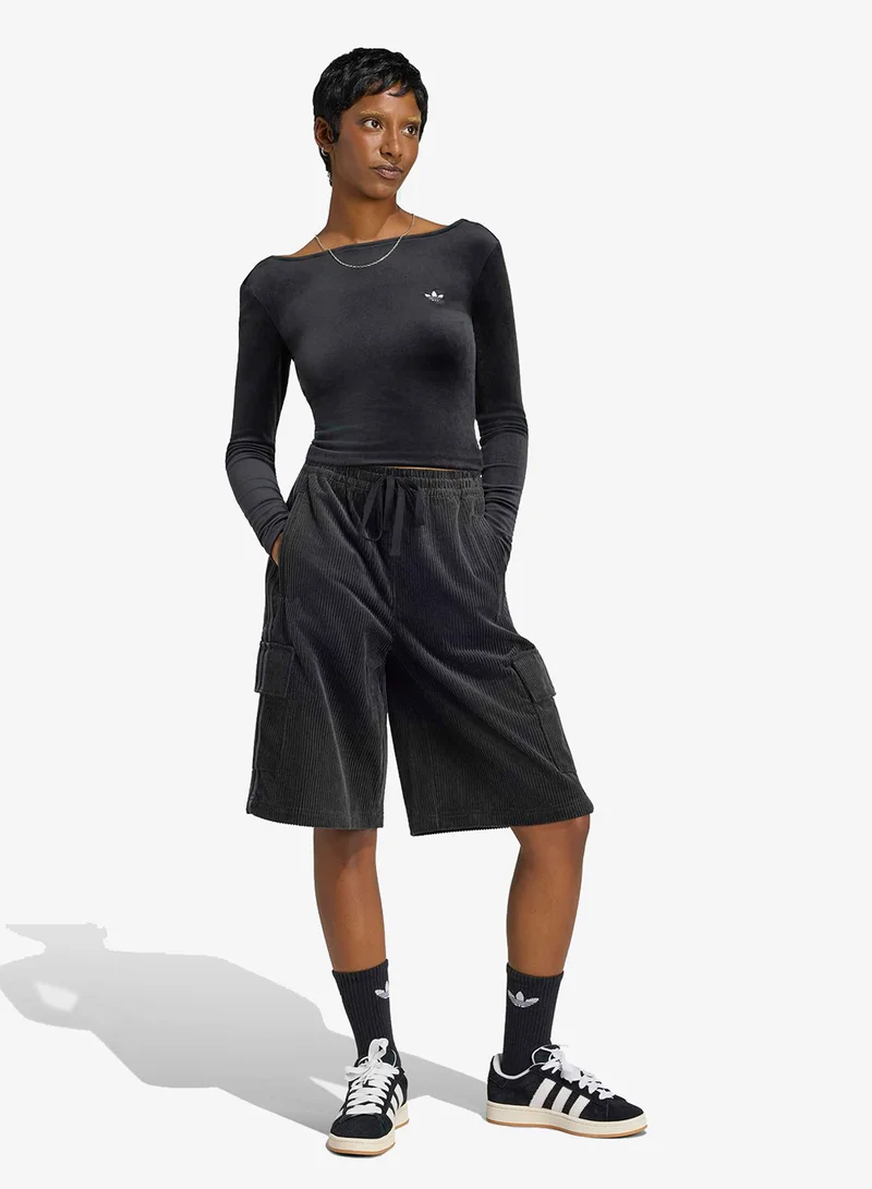 Adidas Originals BLACK Essential Velour T-Shirt for Women | Best Price UAE