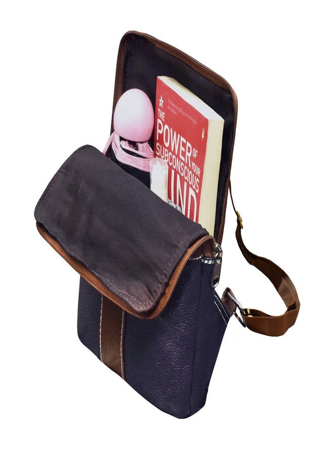 ABYS حقيبة كتف جلدية أصلية من ABYS، حقيبة كروس بودي للسفر/العمل، حقيبة كتف جانبية واحدة للرجال - Image 3