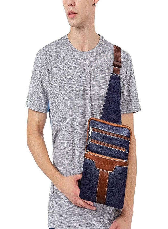 ABYS حقيبة كتف جلدية أصلية من ABYS، حقيبة كروس بودي للسفر/العمل، حقيبة كتف جانبية واحدة للرجال - Image 5