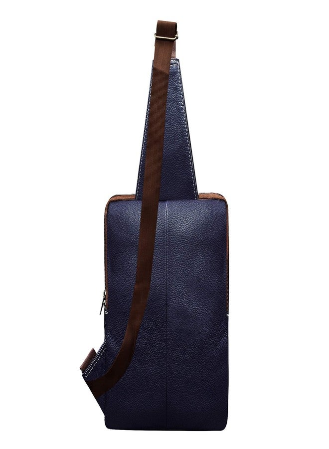 ABYS حقيبة كتف جلدية أصلية من ABYS، حقيبة كروس بودي للسفر/العمل، حقيبة كتف جانبية واحدة للرجال - Image 2