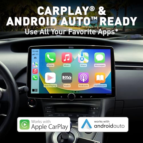 BOSS Audio Systems BCPA14 Car Stereo Apple CarPlay Android Auto Single Din 14 Inch Capacitive LCD Touchscreen Bluetooth No DVD CD Player AMFM Radio Receiver Multicolor Illumination - Image 3