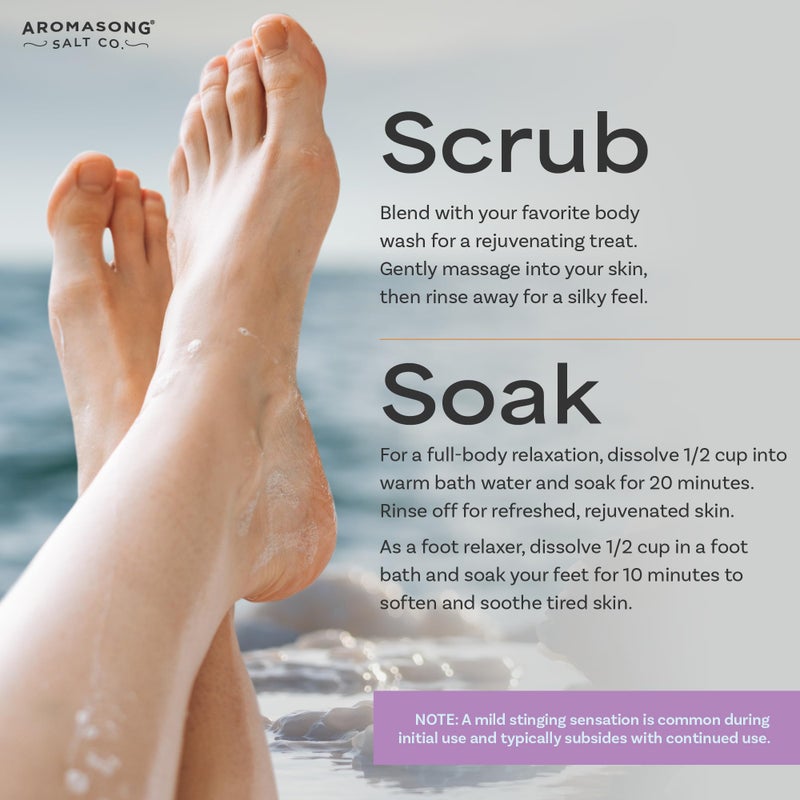 Aromasong RAW Magnesium Bath Flakes with 100% Natural Lavender, 14 Oz. Muscle Relaxing Organic Salts Mg Chloride, Mineral Soak Salt. - Image 4