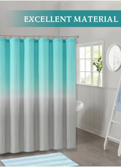 LEOKOR Gradual Change Shower Curtain Liner Fabric Shower Curtain Set with Grommet and Hooks for Bathroom  - Image 2