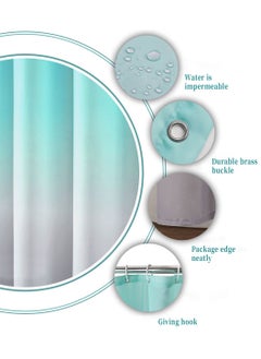 LEOKOR Gradual Change Shower Curtain Liner Fabric Shower Curtain Set with Grommet and Hooks for Bathroom  - Image 3