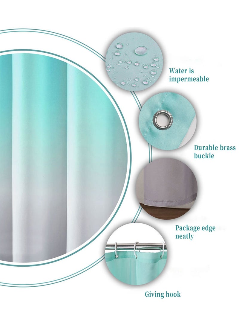 LEOKOR - Gradual Change Shower Curtain Liner Fabric Shower Curtain Set with Grommet and Hooks for Bathroom - Image 1