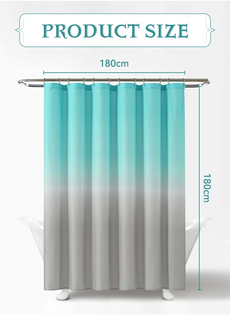 LEOKOR - Gradual Change Shower Curtain Liner Fabric Shower Curtain Set with Grommet and Hooks for Bathroom - Image 1