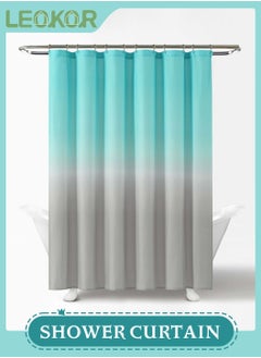 LEOKOR Gradual Change Shower Curtain Liner Fabric Shower Curtain Set with Grommet and Hooks for Bathroom  - Image 1
