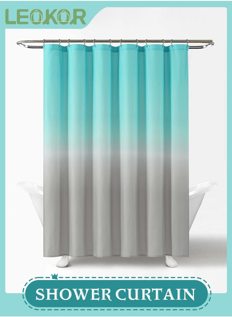 LEOKOR - Gradual Change Shower Curtain Liner Fabric Shower Curtain Set with Grommet and Hooks for Bathroom - Image 1