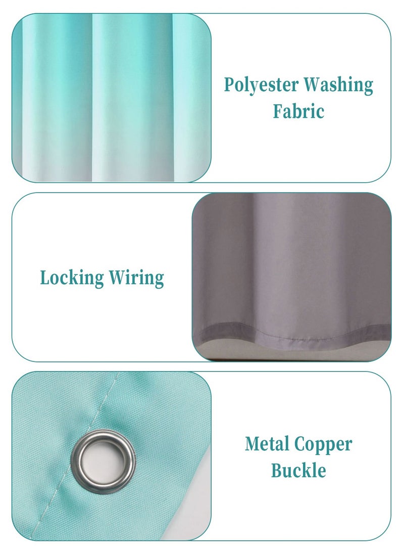 LEOKOR - Gradual Change Shower Curtain Liner Fabric Shower Curtain Set with Grommet and Hooks for Bathroom - Image 1