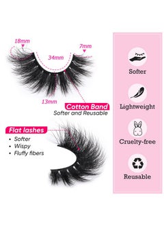 Focipeysa Mink Lashes Fluffy False Eyelashes 18mm Dramatic Faux Mink Eyelashes Natural Look Cat Eye Volume Eye Lashes Multipack by Focipeysa  - Image 2