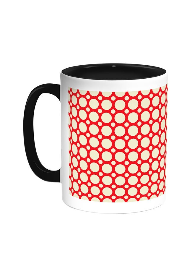 RYN Large And Small Circles Printed Coffee Mug Black/White 11ounce