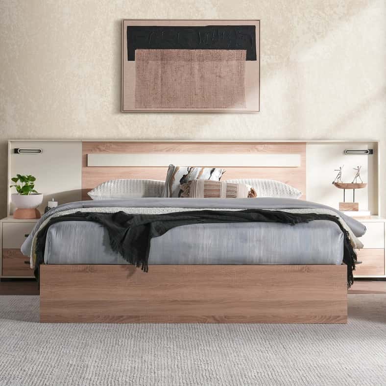 Pan Home طقم غرفة نوم سانتوريني 5 قطع - أبيض - Image 3