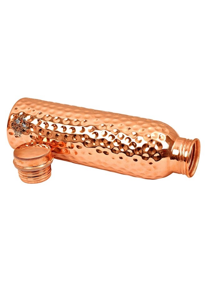 INDIAN ART VILLA Pure Copper Hammered Finish Bottle, Stoarage & Drinkware, Health Benefits, Volume-1000ML, Pack of 1 - Image 4