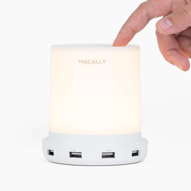 Macally Small Touch Lamps for Nightstand - Bedside Lamp with USB Port - 3 Way Dimmable Short Table Lamp for Small Spaces - Use as Night Light and Charger in Bedroom - Image 1