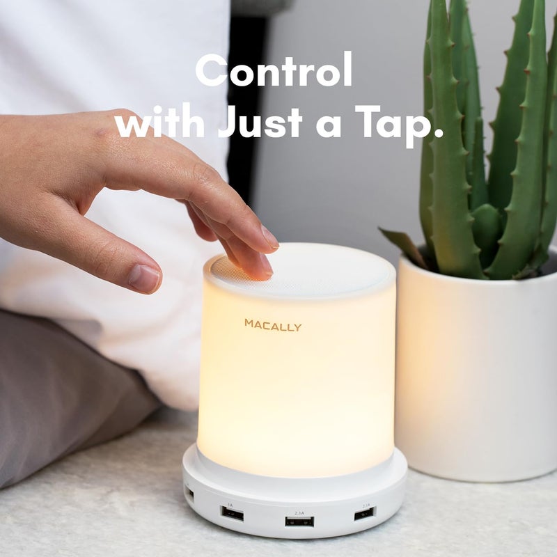 Macally Small Touch Lamps for Nightstand - Bedside Lamp with USB Port - 3 Way Dimmable Short Table Lamp for Small Spaces - Use as Night Light and Charger in Bedroom - Image 5