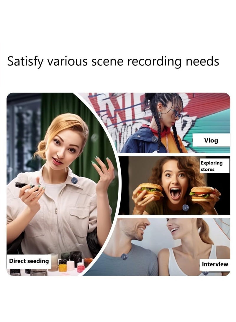 Captaintech Wireless Lavalier Mic Set - 20Hr Long Battery, Lavalier Microphone for Interview, Video, Podcast Vlog, 2.4 GHz Dual Noise Reduction Microphone for iOS Andriod - Image 2
