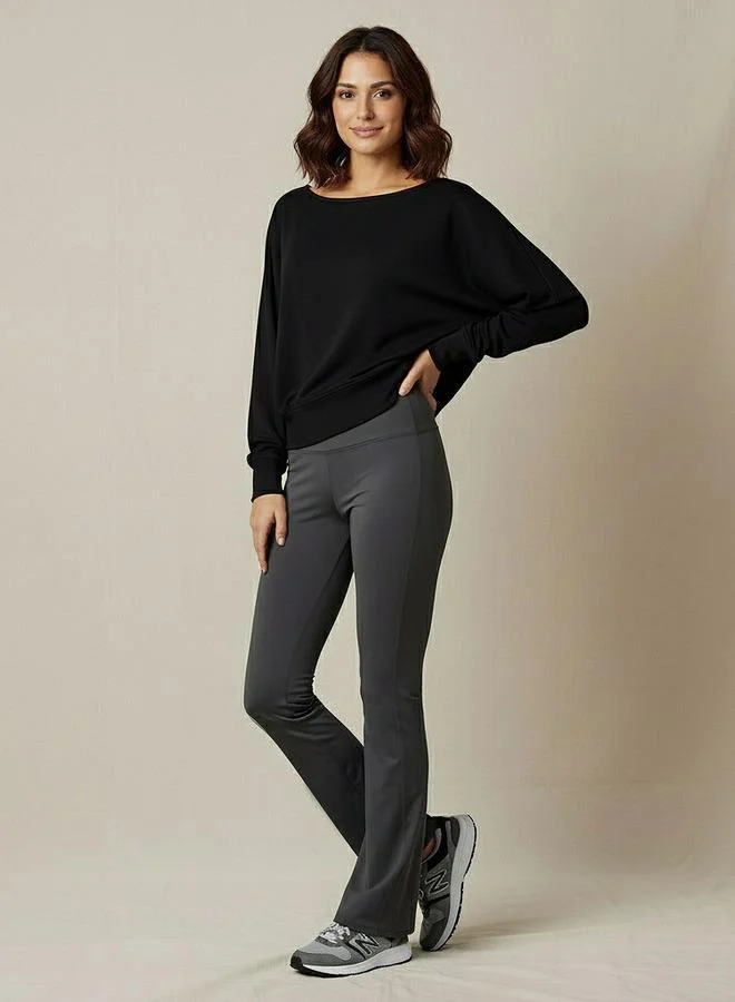 Splash Active Women Relaxed Fit Boat Neck Sweatshirt
