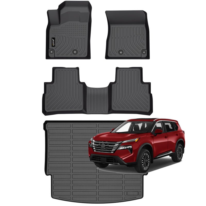 JenofaCar Floor Mats for 20212025 2026 Nissan Rogue Not for Sport All Weather Mats Cargo Liner Car Mat for Rogue Waterproof Floor Liner Custom Fit Accessories 2025