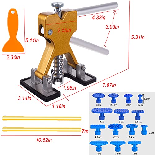 iHMeiju طقم أدوات إزالة دنت السيارة بدون طلاء، أداة إزالة الدنت، أداة إصلاح دنت هيكل السيارة، رافع دنت ذهبي لإصلاح دنت هيكل السيارة، الدراجة النارية، الثلاجة. - Image 2