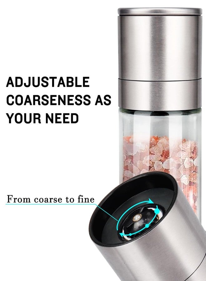 Gulex® Salt Grinder Pepper Mill, Refillable, Adjustable Coarseness Black Pepper Grinder, Stainless Steel Sea Salt Shaker with Ceramic Rotor(Seasoning not included) - Image 3