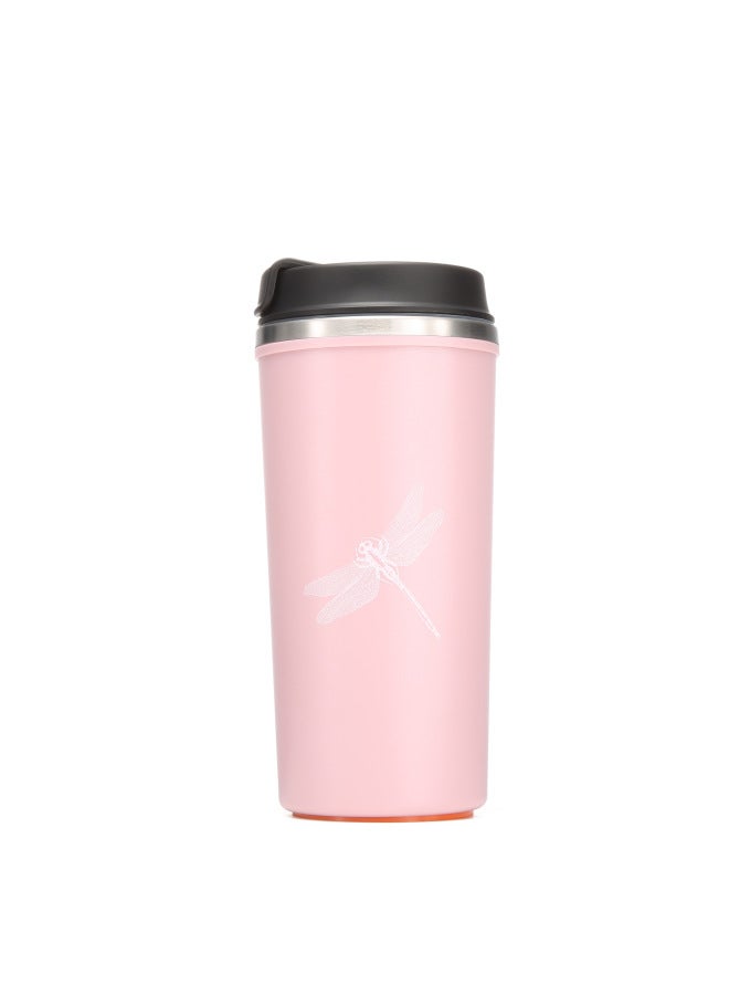 Personalized Water Cup Stainless Steel Liner Push Cup Long And Short Milk Tea Magic Cup Wholesale-Color:Romantic Powder-Capacity:350  - Image 1