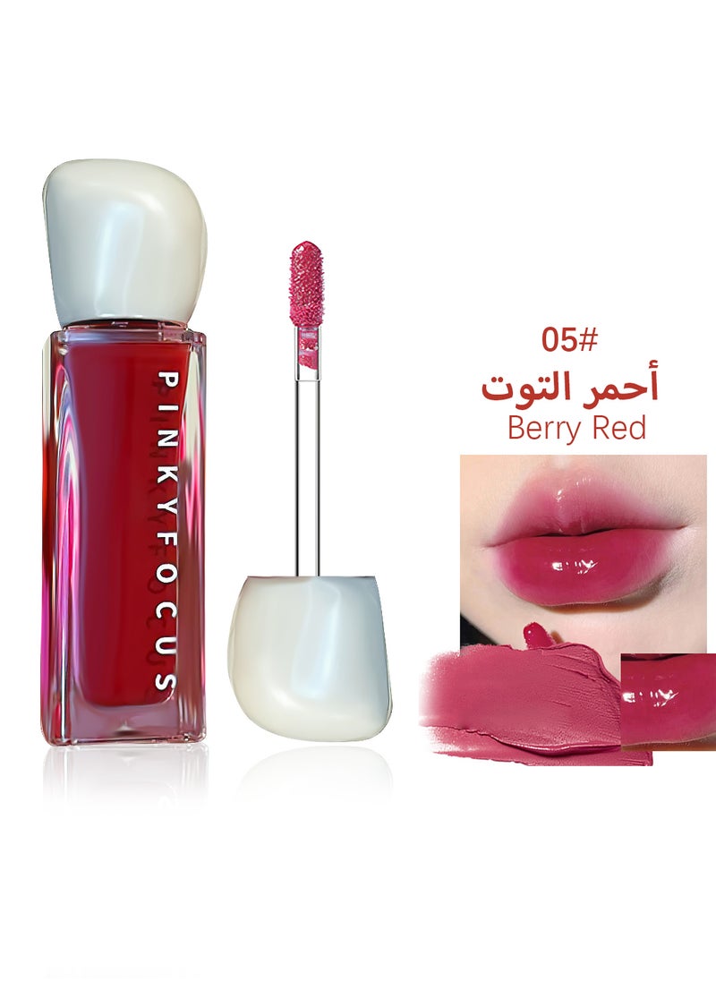 Pinkyfocus - أحمر شفاه سائل لامع ومرطب يدوم طويلاً مقاوم للماء غير لاصق، خفيف ونقي، لامع، مناسب للفتيات والنساء، لون شفاه ممتلئ - Image 1