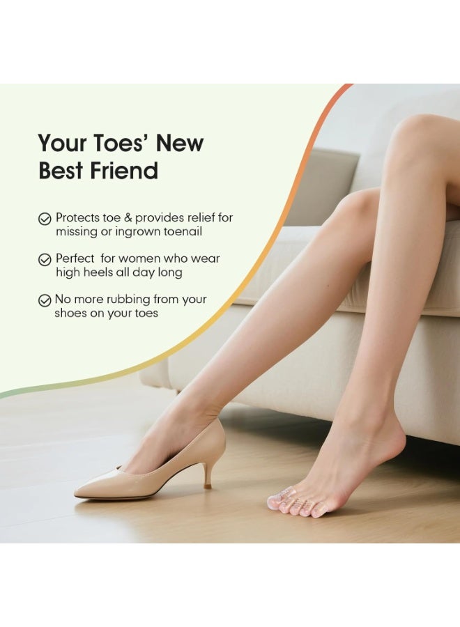 general 5 Pcs Silicone Toe Protector Women High Heels - Anti-Friction Dual Size Big & Little Toe Covers for Blisters and Pain Relieve - Clear & Breathable Toe Sleeves for All-Day Comfort - Image 4