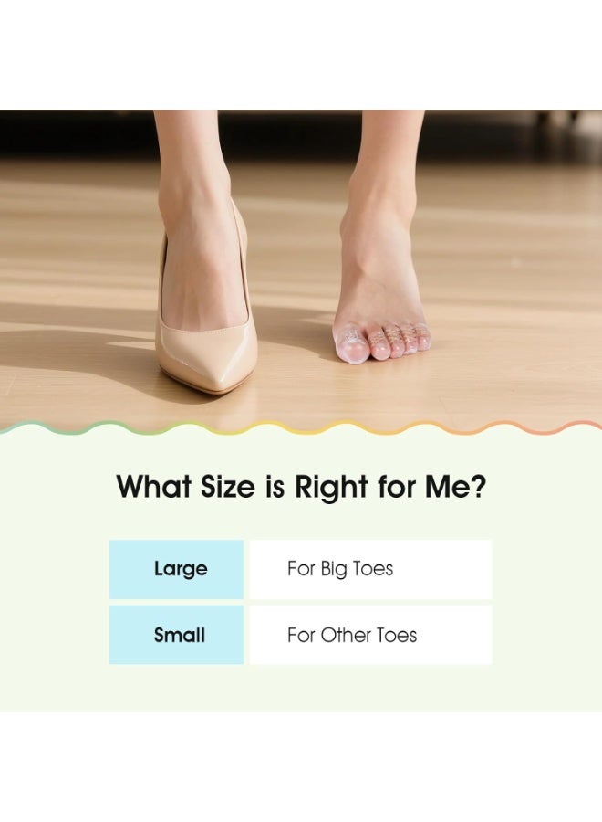 general 5 Pcs Silicone Toe Protector Women High Heels - Anti-Friction Dual Size Big & Little Toe Covers for Blisters and Pain Relieve - Clear & Breathable Toe Sleeves for All-Day Comfort - Image 1