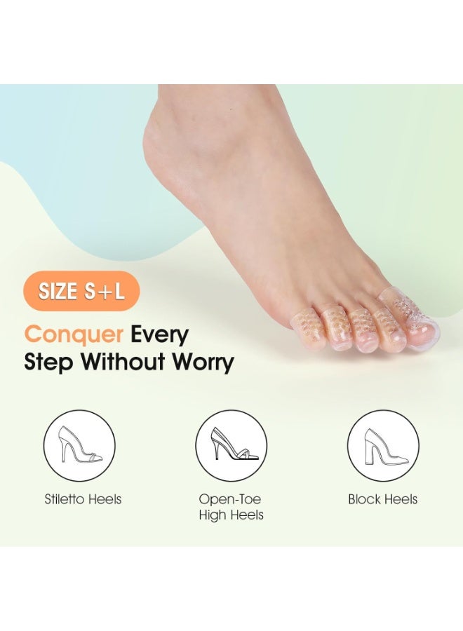 general 5 Pcs Silicone Toe Protector Women High Heels - Anti-Friction Dual Size Big & Little Toe Covers for Blisters and Pain Relieve - Clear & Breathable Toe Sleeves for All-Day Comfort - Image 2