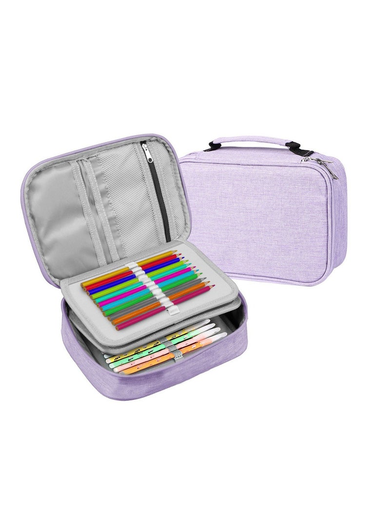Bonita Pencil box: Ideal for Students, Artists, and On-the-Go Creatives, Storage for Brushes, Sketching Tools, Spacious Multifunctional Colored and Stationery for Boys and Girls, big capacity  (LIGHT PURPLE)  - Image 1