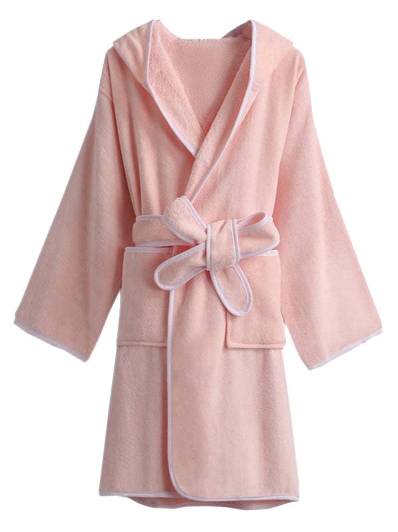 Umeyda Kids Towel Hooded Robe, Boys Girls Soft Terry Cloth Cotton Bathrobe Sleepwear, Pink, 4T - Image 1