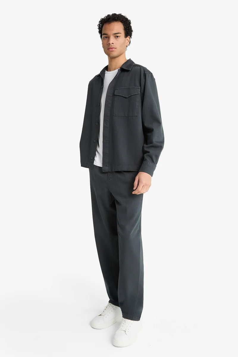 Defacto  Baggy Fit Wide Leg Gabardine Trousers for Men | Best Price UAE