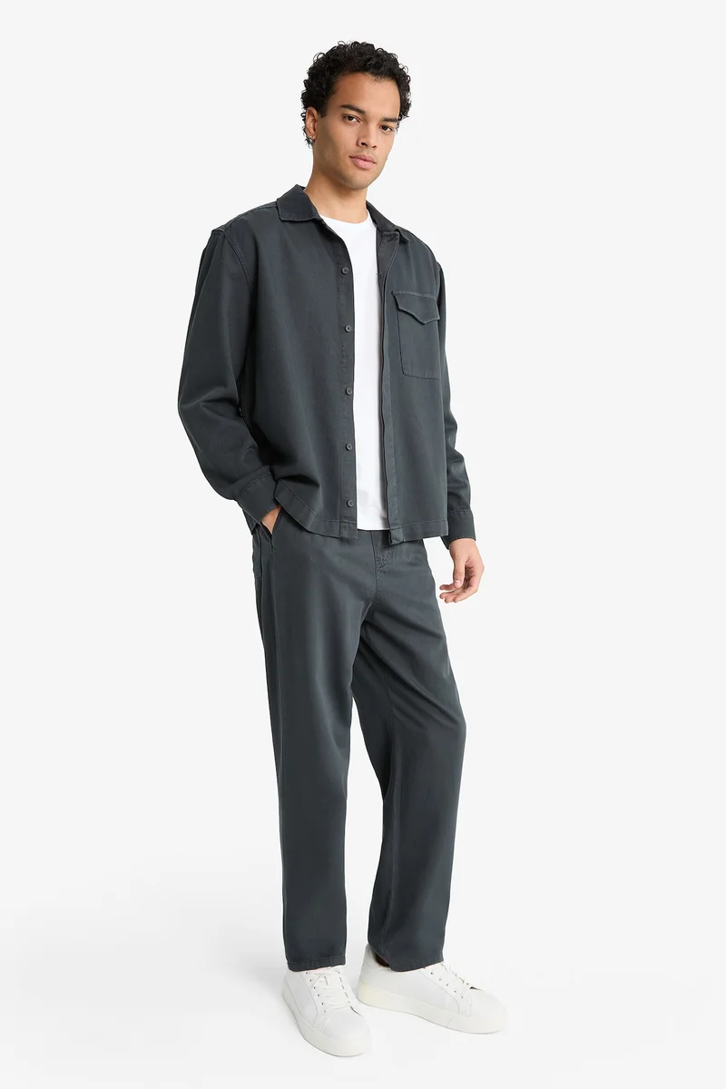 Defacto  Baggy Fit Wide Leg Gabardine Trousers for Men | Best Price UAE