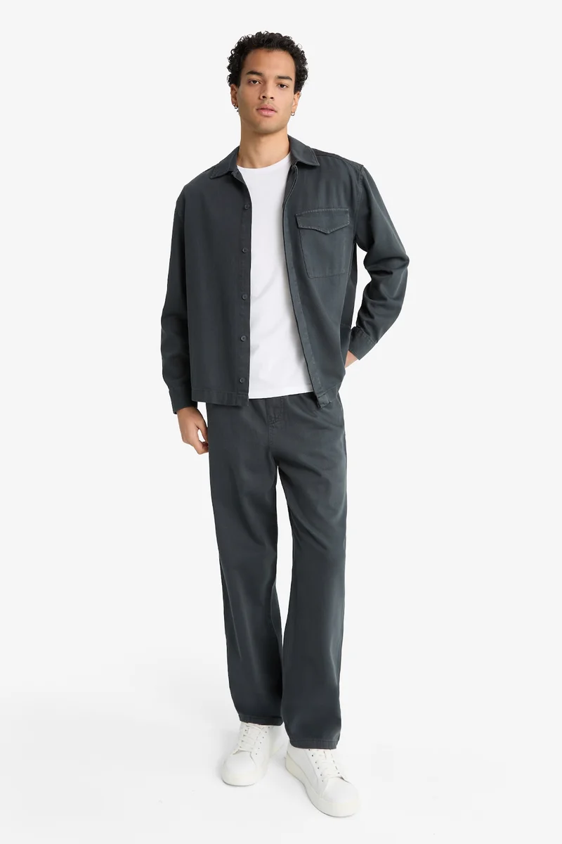 Defacto  Baggy Fit Wide Leg Gabardine Trousers for Men | Best Price UAE