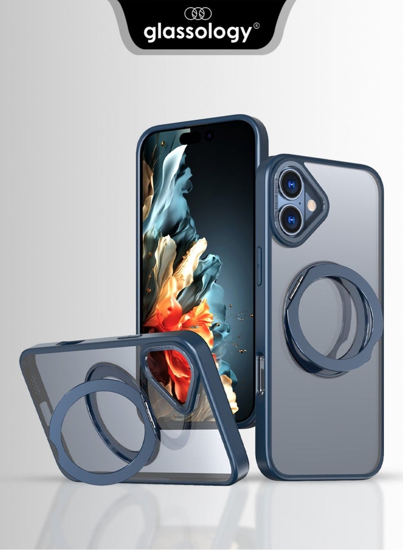 glassology iPhone 16 Plus 360° Rotate Ring Stand MagSafe Case with  2 Pack screen Productor - Image 3