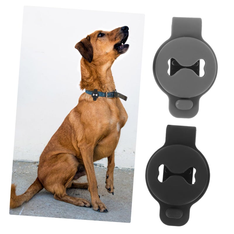 2Pcs Grey Dog Bone Pattern Protective Case Holder Cover for Pets Cats Dogs - Image 4