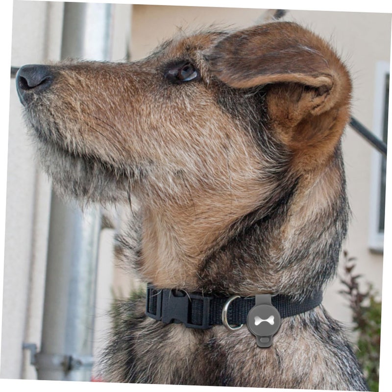 2Pcs Grey Dog Bone Pattern Protective Case Holder Cover for Pets Cats Dogs - Image 5