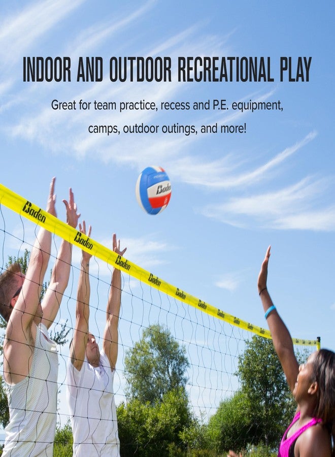 Baden Premium Soft Synthetic Leather Official Size & Weight Outdoor Volleyball 6 Pack with Pump - Image 3