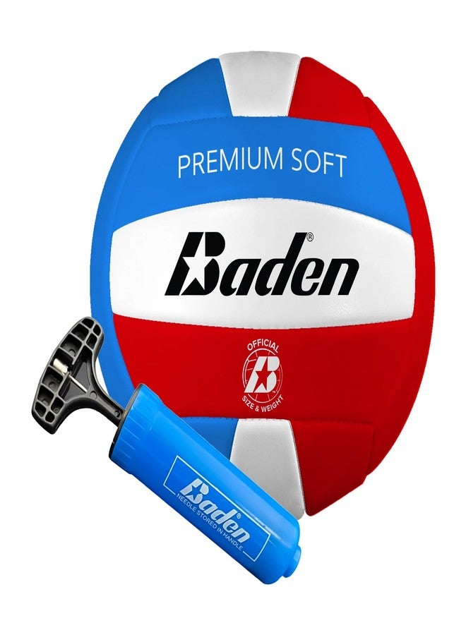 Baden Premium Soft Synthetic Leather Official Size & Weight Outdoor Volleyball 6 Pack with Pump - Image 5