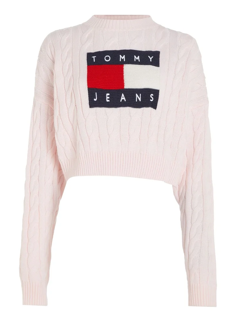 TOMMY JEANS Logo Knitted Crop Sweater