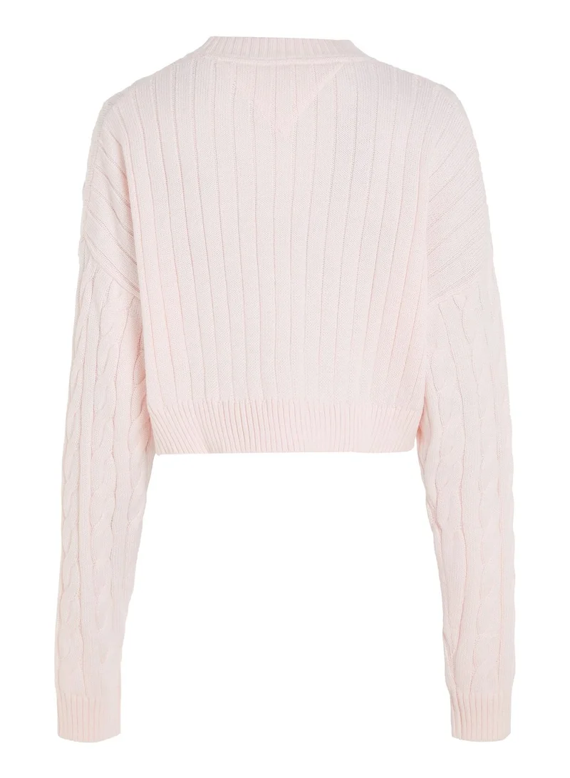 TOMMY JEANS Logo Knitted Crop Sweater