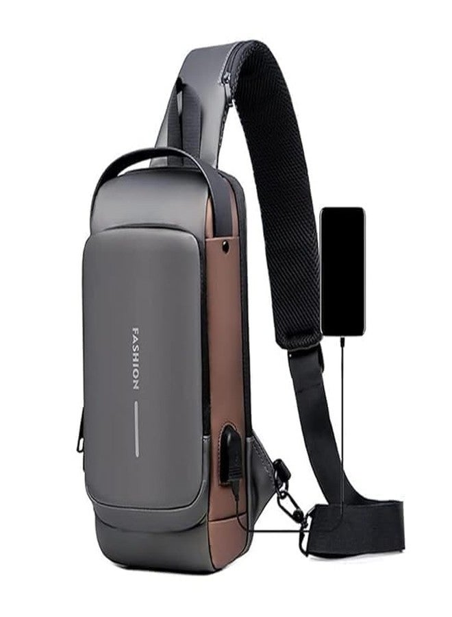 LDG WARE Waterproof Sling Bag for Men Stylish Crossbody Backpack for Men & Women, Anti-Theft Chest Bag with USB Charging Port, Messenger Bags, Casual Shoulder Bag (1-pcs) - Image 1