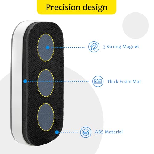maxtek Dry Erase Eraser, Magnetic White Board Erasers - 2 Pack, Glass Whiteboard Eraser for Office and School Supplies (Gray) - Image 2