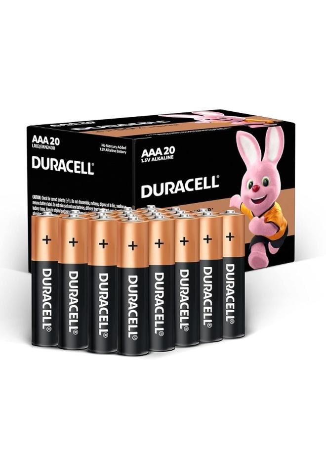 Duracell بطاريات AAA 1.5 فولت قلوية LR03 / MN2400 طاقة تدوم طويلاً، عبوة من 20، مدة صلاحية 10 سنوات - Image 1