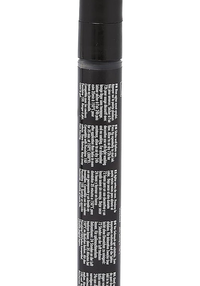 Pebeo Porcelaine 150 Anthracite Black Bullet Tip Marker for DIY Arts & Crafts - Image 2