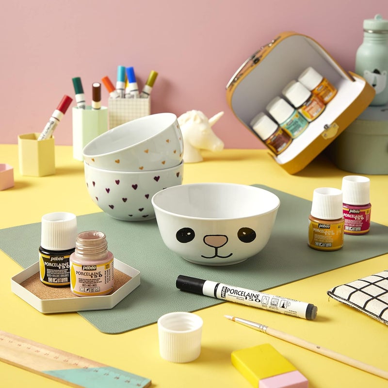 Pebeo Porcelaine 150 Anthracite Black Bullet Tip Marker for DIY Arts & Crafts - Image 3