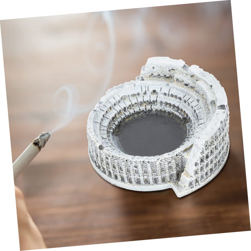 Ancient Roman Colosseum Ashtray Vintage Home Office Decor Resin Cigarette Tray - Image 3