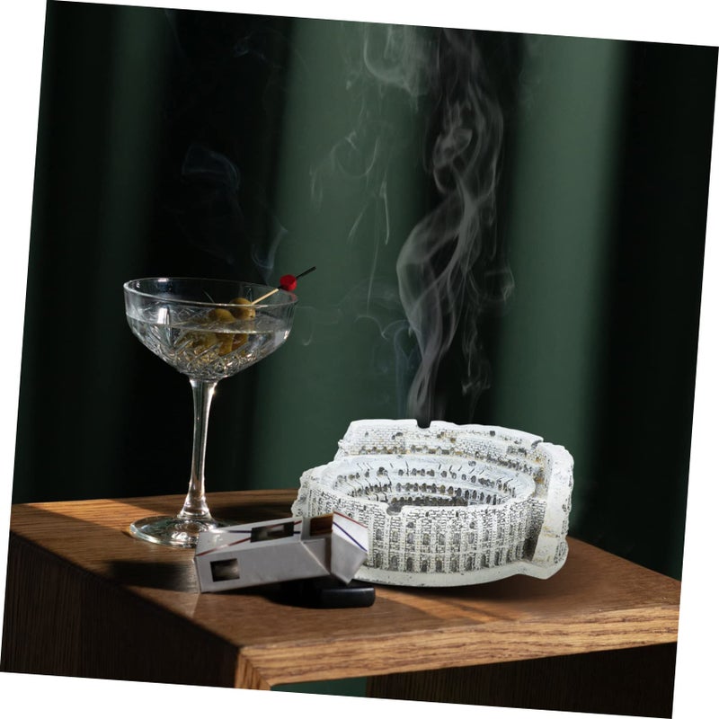 Ancient Roman Colosseum Ashtray Vintage Home Office Decor Resin Cigarette Tray - Image 4