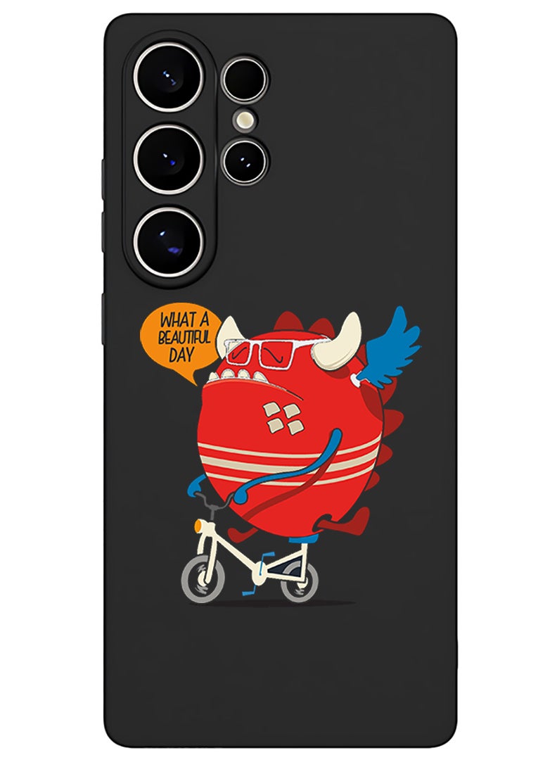 Theodor Protective Slim Fit Case Liquid Silicone Cover with Full Body Protection Anti-Scratch Shockproof Case For Samsung Galaxy S25 Ultra (Black) - What a beautiful day - Image 1