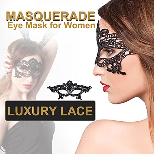 MYMENU Masquerade Mask for Women Shiny Rhinestone Venetian Party Prom Ball Metal Mask (Kitty) - Image 3